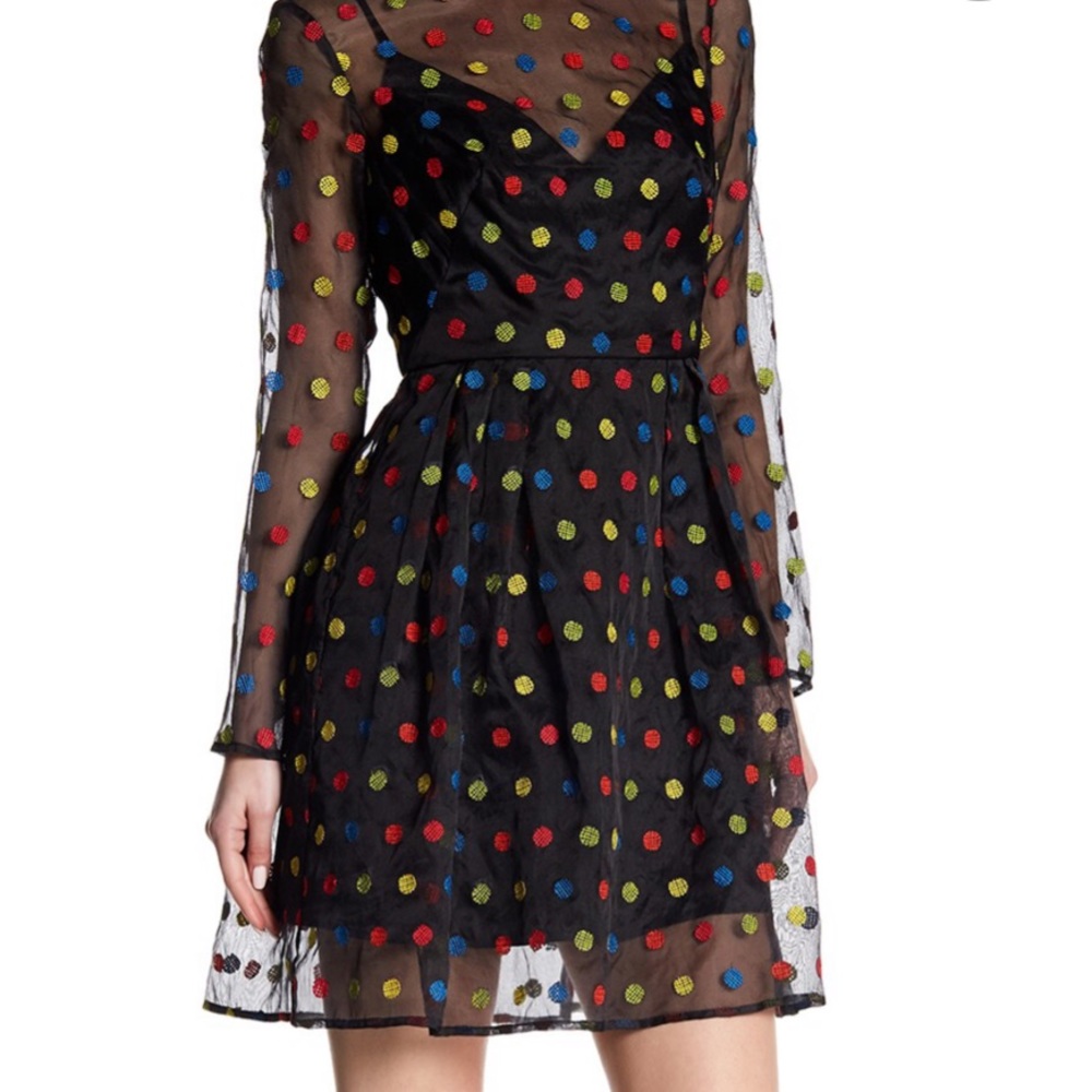 Anthropologie Monique lhuillier polka dot dress